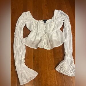 White long sleeve top